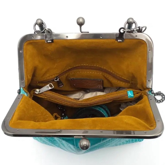 Patricia Nash 10th Anniversary Aqua Croc Embossed Bag - Picture 9 of 11